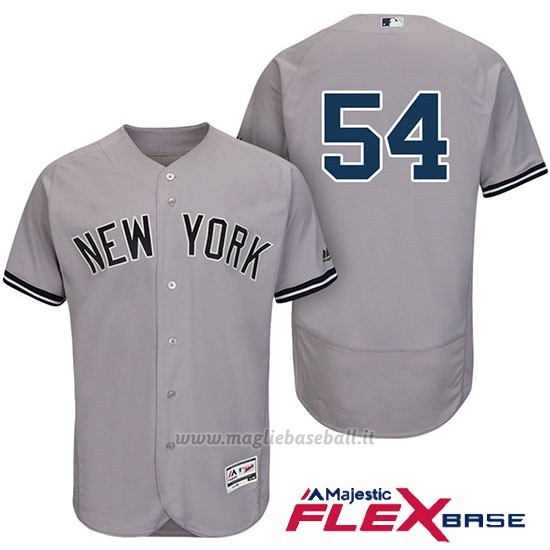 Maglia Baseball Uomo New York Yankees Aroldis Chapman Grigio Autentico Collezione Flex Base